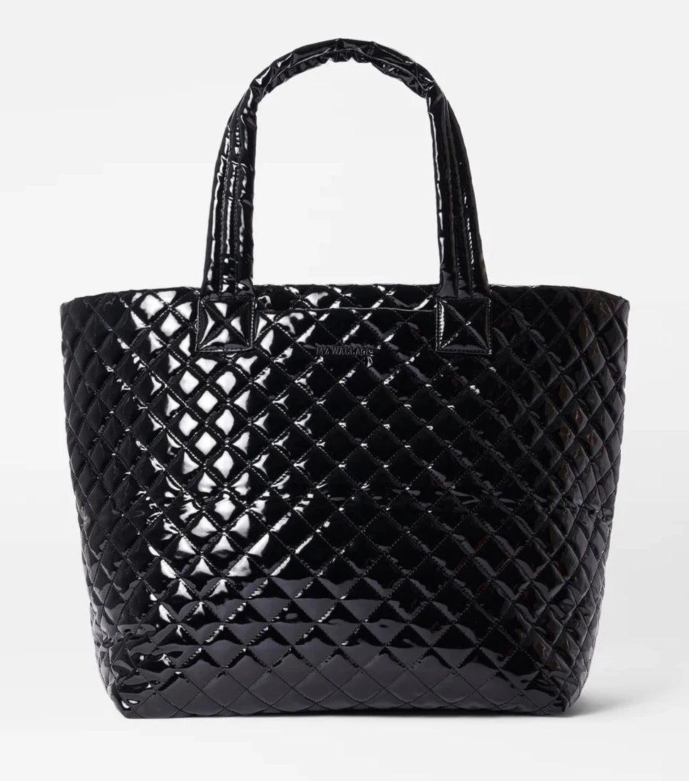 MZ Wallace Large Metro Tote Deluxe - Black Lacquer