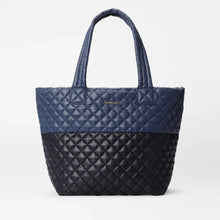 Load image into Gallery viewer, MZ Wallace Medium Metro Tote Deluxe - Black/Navy Color Block