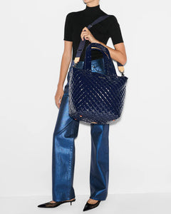 MZ Wallace Medium Metro Tote Deluxe - Navy Lacquer