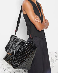 MZ Wallace Medium Metro Tote Deluxe - Black Lacquer