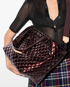 MZ Wallace Medium Metro Tote Deluxe - Bordeaux Lacquer