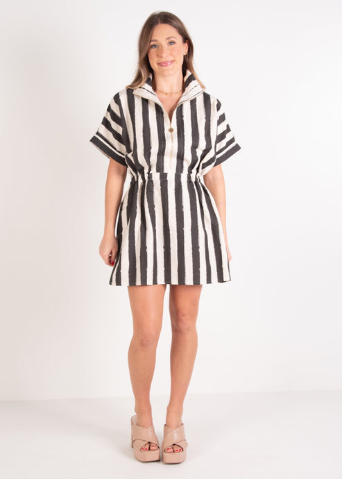 Emily McCarthy Pullover Dress - Stripe Noir