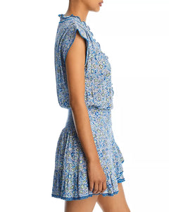 Poupette St. Barth Mini Dress Estelle - Blue Mayflower