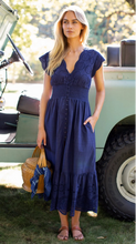 Load image into Gallery viewer, Marea Fiona Dress - Navy Demi Eyelet