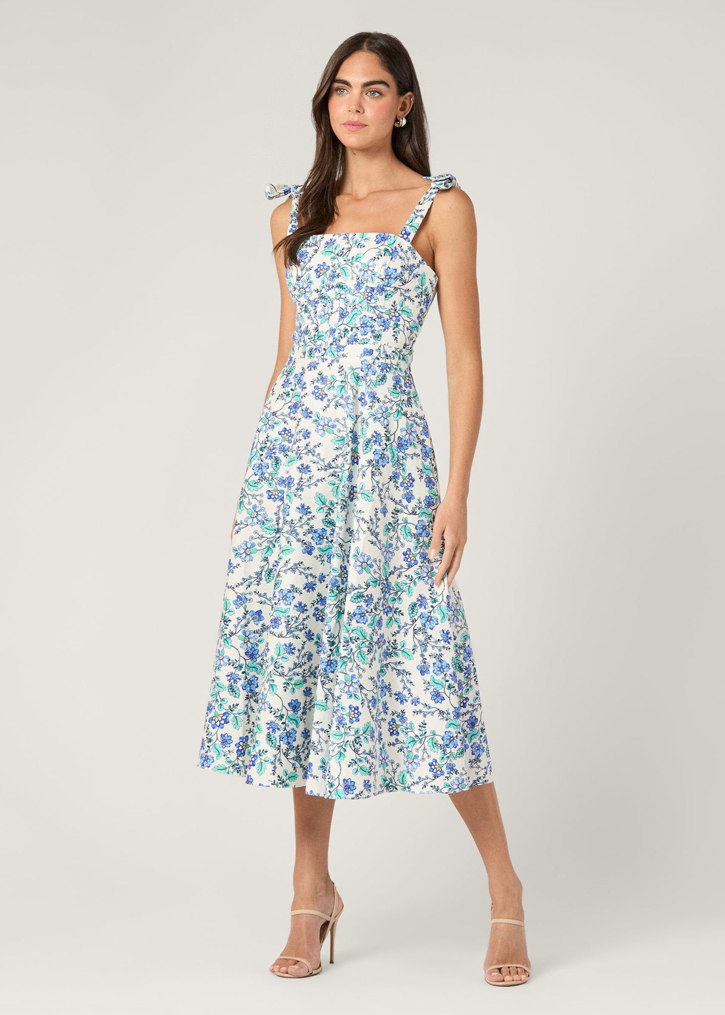 Majorelle Blue Multi Floral Sleeveless Dress 4 / Blue Multi Majorelle Blue Multi Floral Sleeveless Dress 4 / Blue Multi