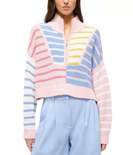 Load image into Gallery viewer, Staud Cropped Hampton Sweater - Sunset Stripe