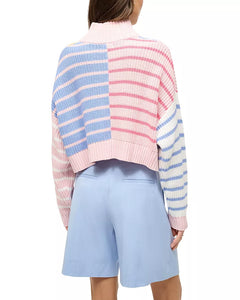 Staud Cropped Hampton Sweater - Sunset Stripe