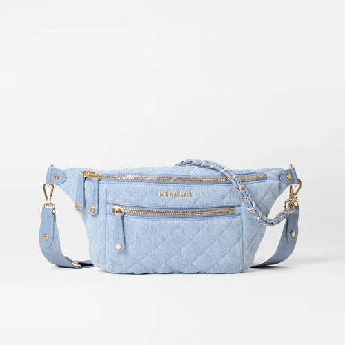 MZ Wallace Small Crosby Crossbody Sling - True Light Denim