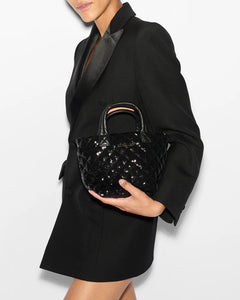 MZ Wallace Micro Metro Tote Deluxe - Black Sequin