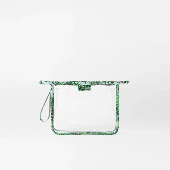 MZ Wallace Small Clear Metro Clutch - Clear With Tropical Palm