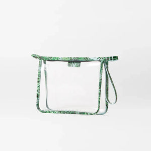 MZ Wallace Small Clear Metro Clutch - Clear With Tropical Palm