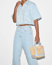 Load image into Gallery viewer, MZ Wallace Mini Raffia Tote - Raffia/Chambray