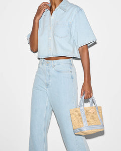 MZ Wallace Mini Raffia Tote - Raffia/Chambray