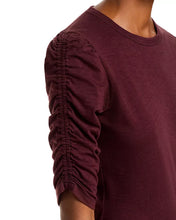 Load image into Gallery viewer, Veronica Beard Waldorf Ruched-Sleeve Tee - Raisin
