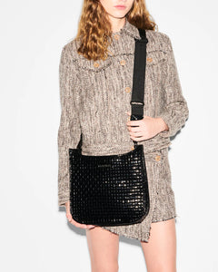 MZ Wallace Woven Box Crossbody - Black Lacquer