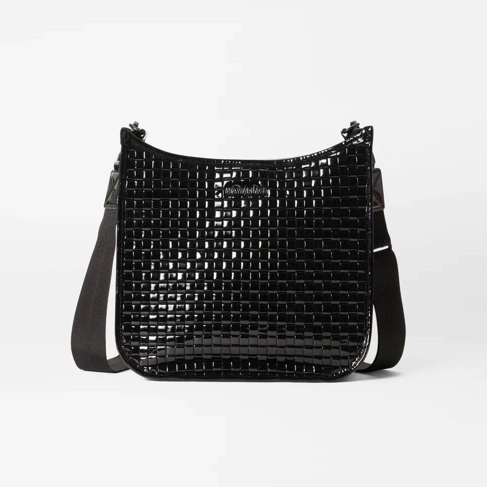 MZ Wallace Woven Box Crossbody - Black Lacquer