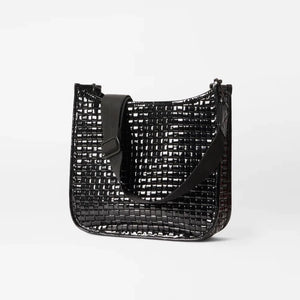 MZ Wallace Woven Box Crossbody - Black Lacquer