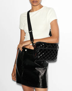 MZ Wallace Small Metro Camere Bag - Black Lacquer