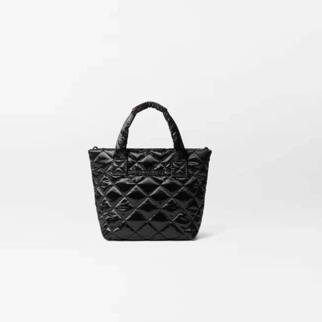 MZ Wallace Petite Metro Tote Deluxe - Black Liquid