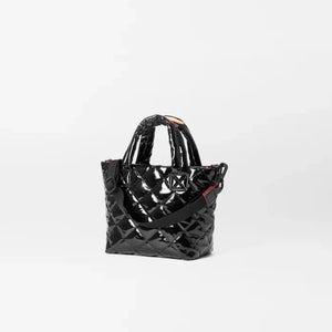 MZ Wallace Petite Metro Tote Deluxe - Black Lacquer