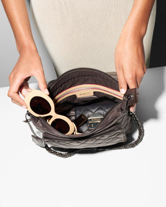 MZ Wallace Medium Crosby Lock Crossbody - Espresso
