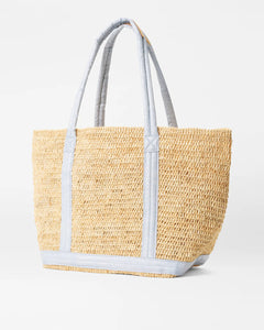 MZ Wallace Medium Raffia Tote - Raffia/Chambray