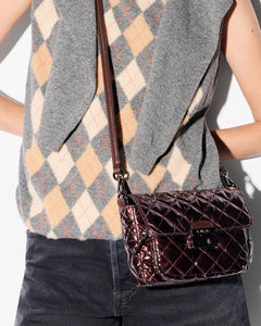 MZ Wallace Crosby Lock Small Crossbody - Bordeaux Lacquer