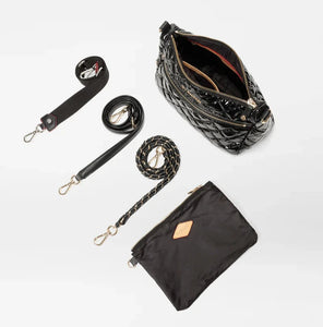 MZ Wallace Crosby Ella Crossbody - Black Lacquer