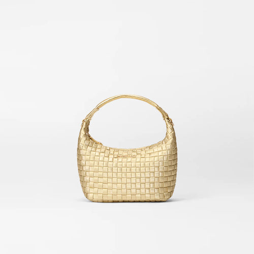 MZ Wallace Mini Woven Hobo - Light Gold Pearl