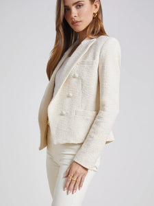 L'Agence Brooke Tweed Blazer - Ecru