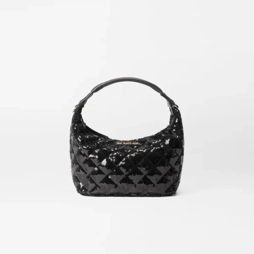 MZ Wallace Mini Hobo - Black Sequin