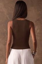 Load image into Gallery viewer, Soli Echo - Studded Ribbed Square Neck Crop Tank: BEIGE / S