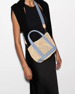 MZ Wallace Mini Crochet Tote - Crochet/True Light Denim