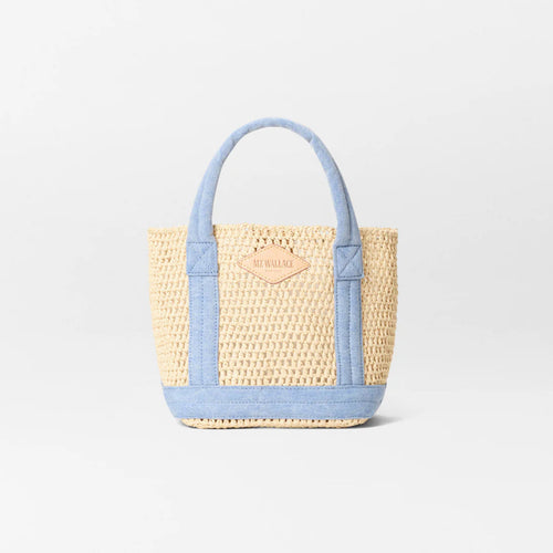 MZ Wallace Mini Crochet Tote - Crochet/True Light Denim