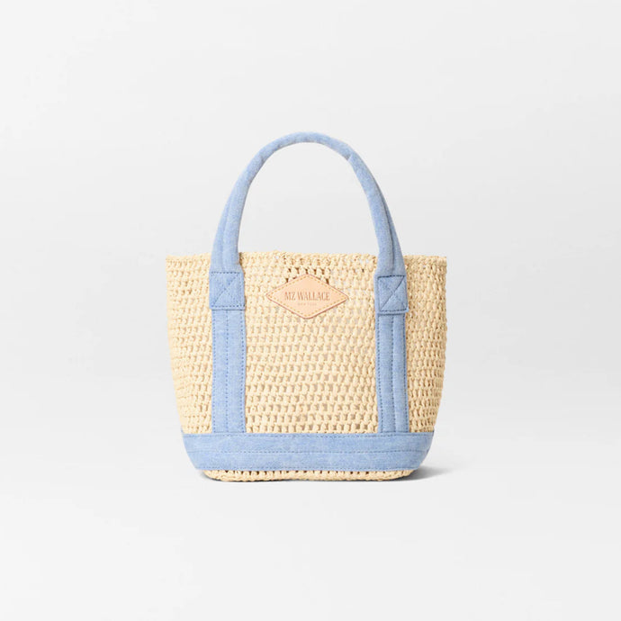 MZ Wallace Mini Crochet Tote - Crochet/True Light Denim