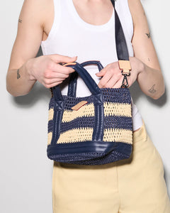 MZ Wallace Mini Crochet Tote - Dawn/Natural Stripe
