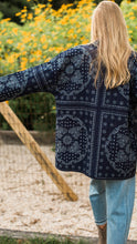 Load image into Gallery viewer, Marea Quilted Wrap Coat - Navy Bandana