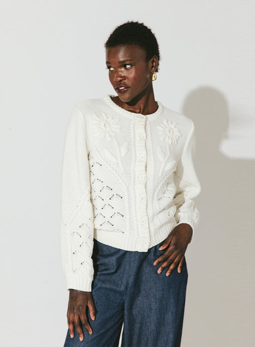 Cleobella Arlene Sweater Cardigan - Ivory