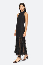 Load image into Gallery viewer, Sea Marja Embroidery Mesh Combo Tank Dress - Black
