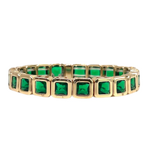 Load image into Gallery viewer, La Lumiere Square Gem Bracelet - Emerald