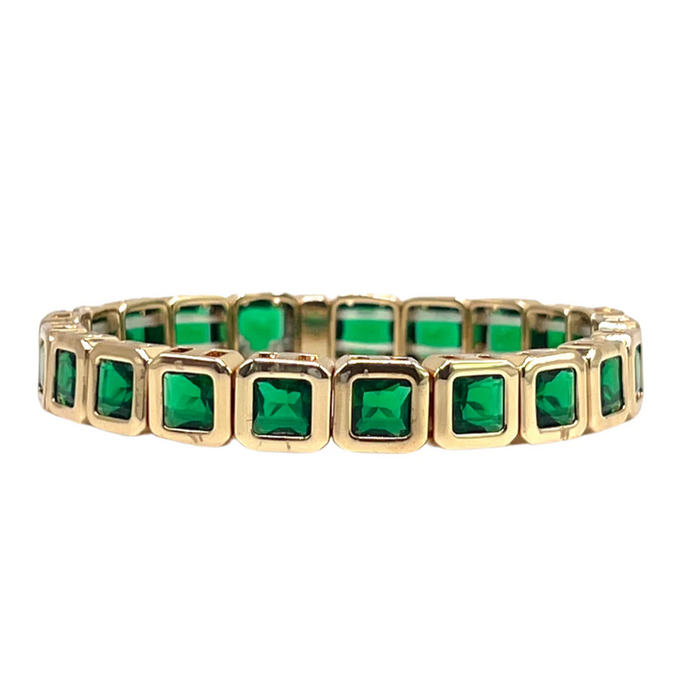 La Lumiere Square Gem Bracelet - Emerald