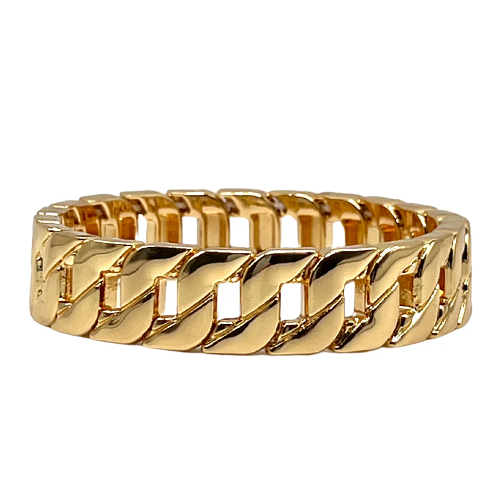La Lumiere Wide Cuban Chainlink Bracelet - Gold