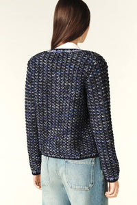 ba&sh Beloni Short Knit Cardigan - Blue