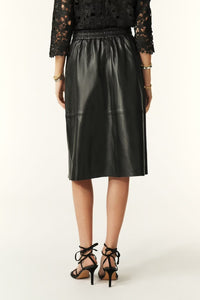 ba&sh Pona Leather Skirt - Black