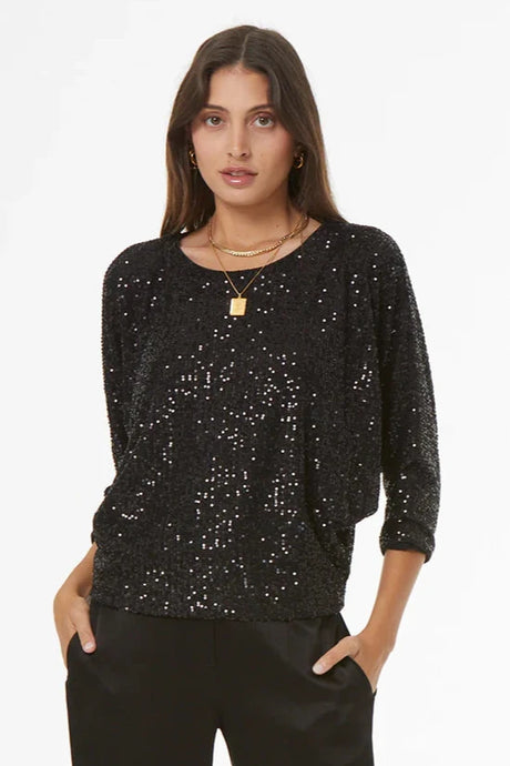 Young Fabulous & Broke Glimmer Top - Black