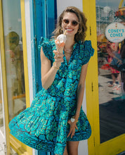 Load image into Gallery viewer, Love the Label Ember Dress - Shania Turquoise Print