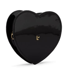 Load image into Gallery viewer, Larroude Heartbreaker Crossbody Bag - Black Vegan Patent Leather