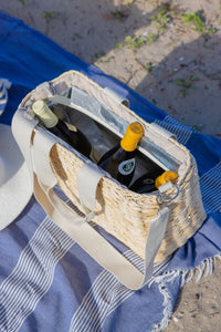 Hat Attack Straw Cooler Tote - Natural