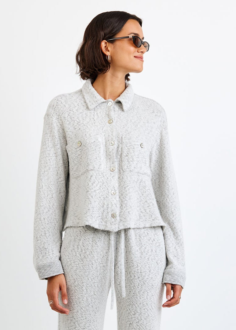 Bella Dahl Cozy Pocket Button Down - Winter Storm
