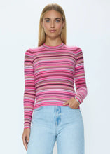 Load image into Gallery viewer, Pistola Madison Long Sleeve Crew Neck Sweater - Pink Brown Multi Stripe
